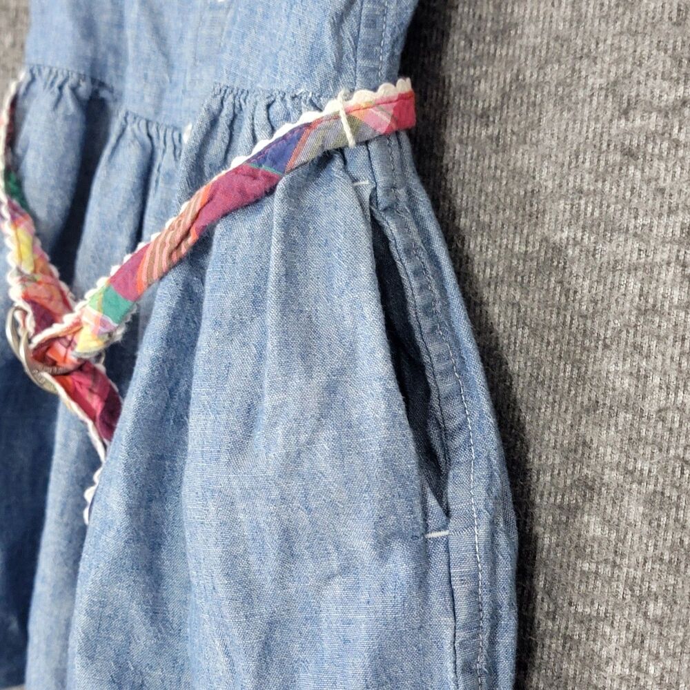 Polo Ralph Lauren Shirt Dress Girls 2T Blue Denim Chambray Button Up Flesh Pony - Picture 3 of 13